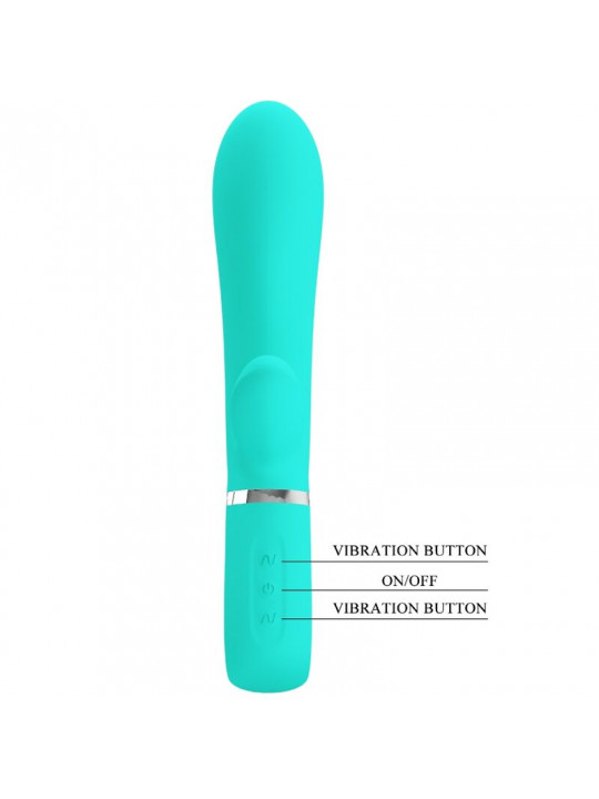 PRETTY LOVE - VIBRATORE MULTIFUNZIONE G-SPOT THOMAS VERDE ACQUA