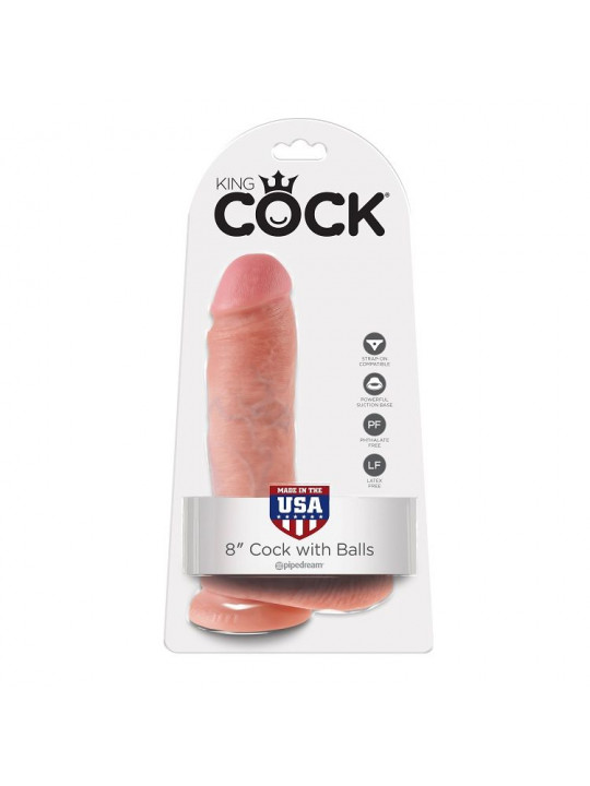 KING COCK - 8 DILDO FLESH CON SFERE 20.3 CM