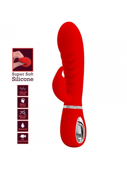 PRETTY LOVE - VIBRATORE MULTIFUNZIONE G-SPOT PRESCOTT ROSSO