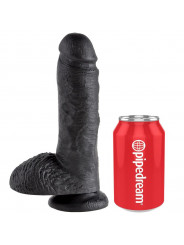 KING COCK - 8 DILDO NERO CON SFERE 20.3 CM