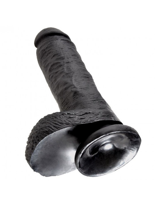 KING COCK - 8 DILDO NERO CON SFERE 20.3 CM