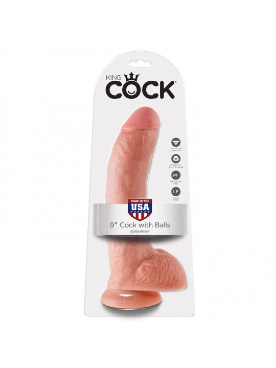 KING COCK - 9 DILDO FLESH CON SFERE 22.9 CM