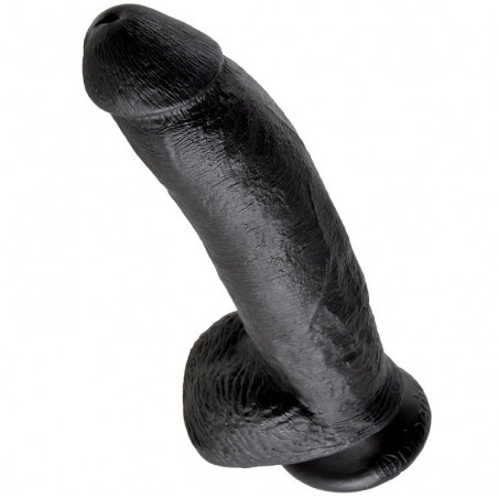 KING COCK - 9 DILDO NERO CON SFERE 22.9 CM