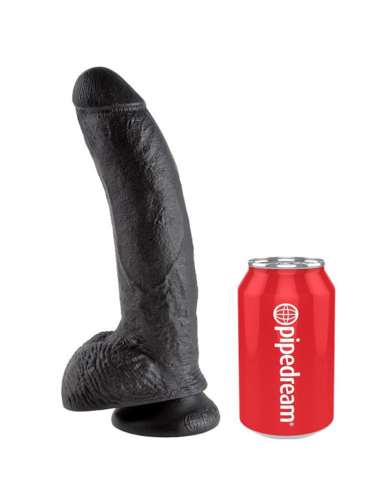 KING COCK - 9 DILDO NERO CON SFERE 22.9 CM