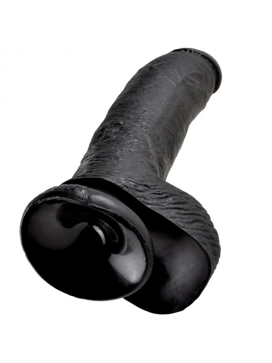 KING COCK - 9 DILDO NERO CON SFERE 22.9 CM