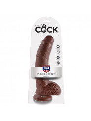 KING COCK - 9 DILDO MARRONE CON SFERE 22.9 CM