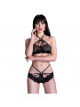 CHILIROSE - CR 4428 REGGISENO E SLIP NERO S/M