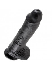 KING COCK - 10 DILDO NERO CON SFERE 25.4 CM