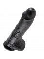 KING COCK - 10 DILDO NERO CON SFERE 25.4 CM