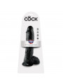 KING COCK - 10 DILDO NERO CON SFERE 25.4 CM