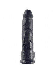 KING COCK - 10 DILDO NERO CON SFERE 25.4 CM