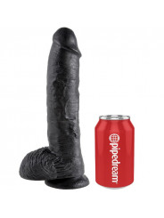 KING COCK - 10 DILDO NERO CON SFERE 25.4 CM