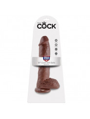 KING COCK - 10 DILDO MARRONE CON SFERE 25.4 CM