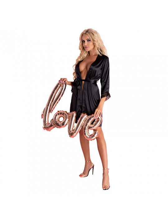 LIVCO CORSETTI FASHION - ARILADYEN LC 90568 VESTAGLIA + PANTY NERO