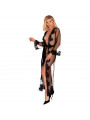 LIVCO CORSETTI FASHION - NOKINA LC XG055 VESTAGLIA + PANTY NERO TAGLIA UNICA