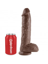 KING COCK - 10 DILDO MARRONE CON SFERE 25.4 CM