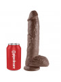 KING COCK - 10 DILDO MARRONE CON SFERE 25.4 CM