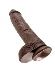 KING COCK - 10 DILDO MARRONE CON SFERE 25.4 CM