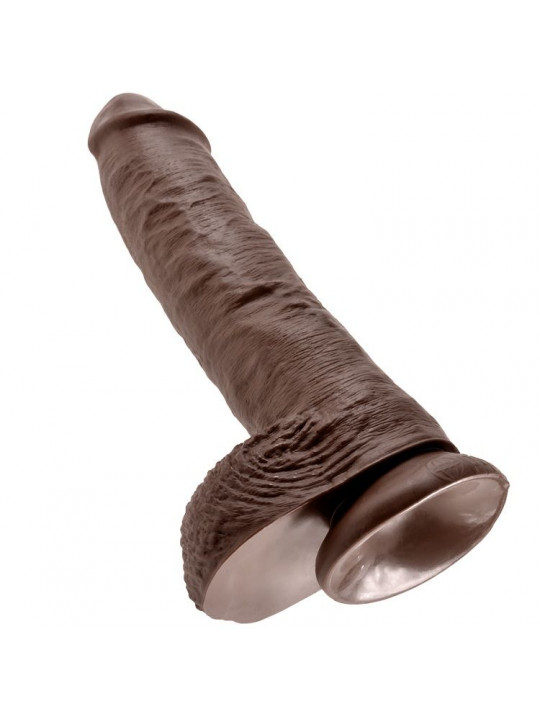 KING COCK - 10 DILDO MARRONE CON SFERE 25.4 CM