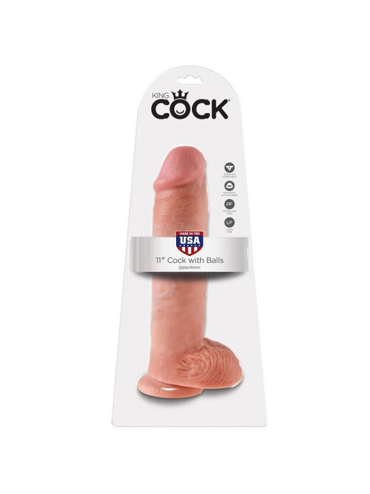 KING COCK - 11 DILDO CARNE CON SFERE 28 CM