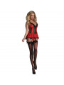 LIVCO CORSETTI FASHION - RED ROSE LC 90130 CORSETTO + SLIP ROSSO