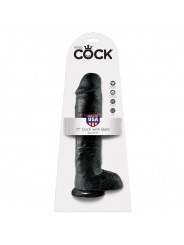 KING COCK - 11 DILDO NERO CON SFERE 28 CM