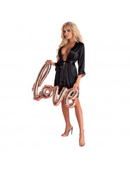 LIVCO CORSETTI FASHION - ARILADYEN LC 90568 VESTAGLIA + PANTY NERO L/XL