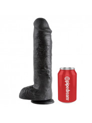 KING COCK - 11 DILDO NERO CON SFERE 28 CM