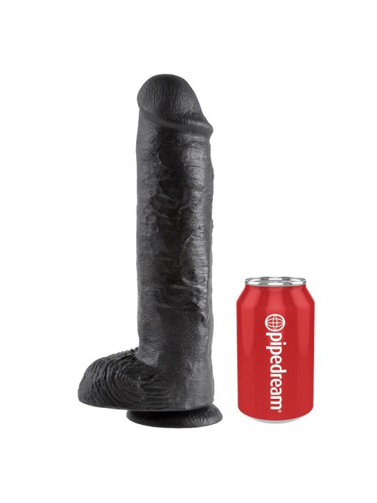 KING COCK - 11 DILDO NERO CON SFERE 28 CM