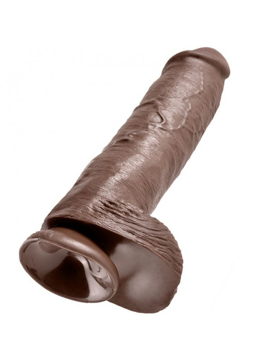 KING COCK - 11 DILDO MARRONE CON SFERE 28 CM