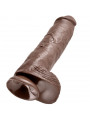 KING COCK - 11 DILDO MARRONE CON SFERE 28 CM