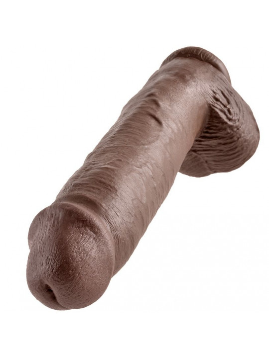 KING COCK - 11 DILDO MARRONE CON SFERE 28 CM