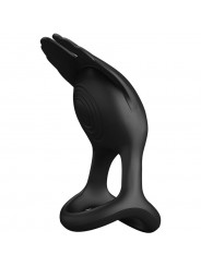 PRETTY LOVE - SILAS ANELLO PER PENE VIBRANTE 7 VIBRAZIONI IN SILICONE NERO