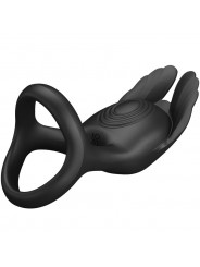 PRETTY LOVE - SILAS ANELLO PER PENE VIBRANTE 7 VIBRAZIONI IN SILICONE NERO