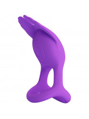 PRETTY LOVE - SILAS ANELLO PER PENE VIBRANTE 7 VIBRAZIONI IN SILICONE VIOLA