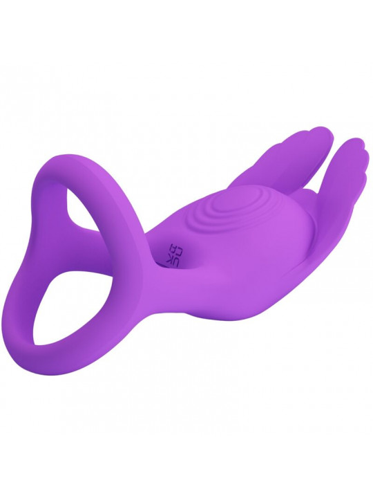 PRETTY LOVE - SILAS ANELLO PER PENE VIBRANTE 7 VIBRAZIONI IN SILICONE VIOLA