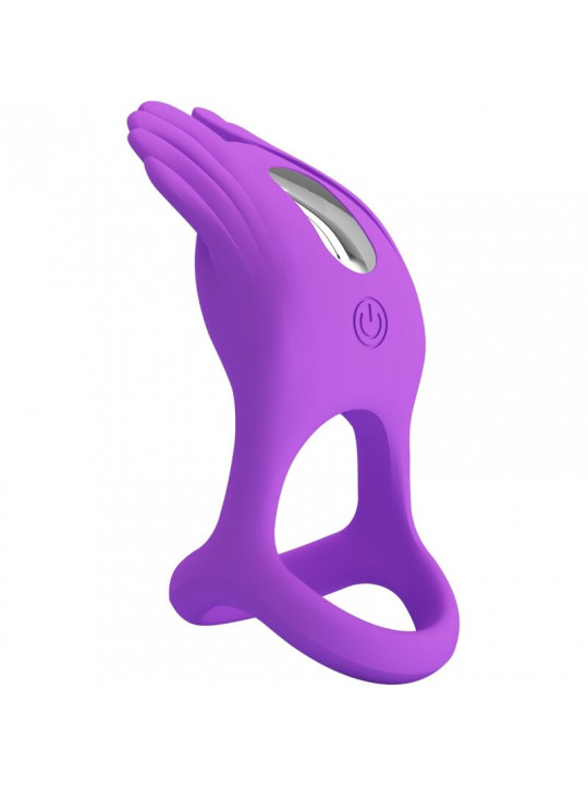 PRETTY LOVE - SILAS ANELLO PER PENE VIBRANTE 7 VIBRAZIONI IN SILICONE VIOLA