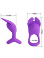 PRETTY LOVE - SILAS ANELLO PER PENE VIBRANTE 7 VIBRAZIONI IN SILICONE VIOLA