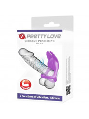 PRETTY LOVE - SILAS ANELLO PER PENE VIBRANTE 7 VIBRAZIONI IN SILICONE VIOLA