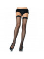 LEG AVENUE - CALZE A RETE DI NYLON NERO