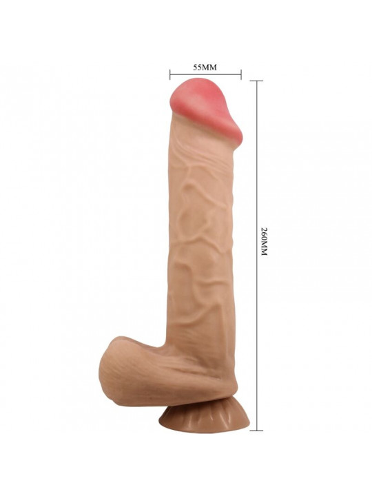 PRETTY LOVE - DILDO REALISTICO SLIDING SKIN SERIES CON VENTOSA SCORREVOLE DELLA PELLE FLESH 26 CM