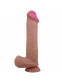 PRETTY LOVE - DILDO REALISTICO SLIDING SKIN SERIES CON VENTOSA SCORREVOLE DELLA PELLE MARRONE 26 CM