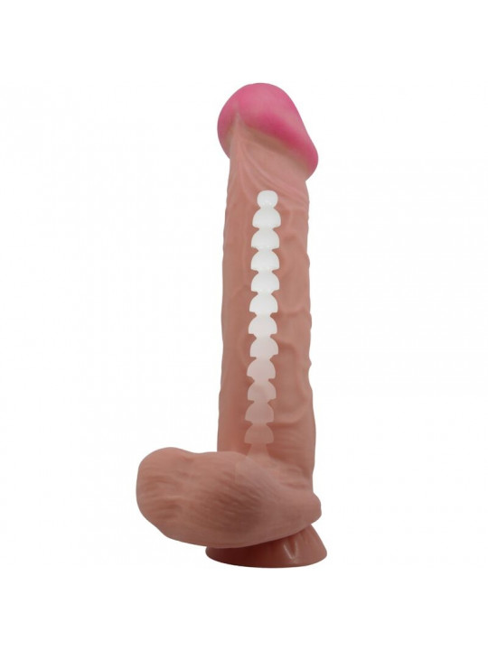 PRETTY LOVE - DILDO REALISTICO SLIDING SKIN SERIES CON VENTOSA SCORREVOLE DELLA PELLE MARRONE 26 CM