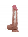 PRETTY LOVE - DILDO REALISTICO SLIDING SKIN SERIES CON VENTOSA SCORREVOLE DELLA PELLE MARRONE 24 CM