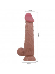 PRETTY LOVE - DILDO REALISTICO SLIDING SKIN SERIES CON VENTOSA SCORREVOLE DELLA PELLE MARRONE 24 CM