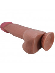 PRETTY LOVE - DILDO REALISTICO SERIE SLIDING SKIN CON VENTOSA SCORREVOLE IN PELLE MARRONE 21,8 CM