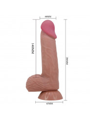 PRETTY LOVE - DILDO REALISTICO SERIE SLIDING SKIN CON VENTOSA SCORREVOLE IN PELLE MARRONE 20,6 CM