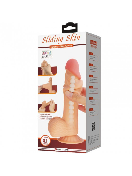 PRETTY LOVE - DILDO REALISTICO SLIDING SKIN SERIES CON VENTOSA SCORREVOLE DELLA PELLE 20,6 CM