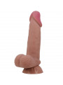 PRETTY LOVE - DILDO REALISTICO SERIE SLIDING SKIN CON VENTOSA SCORREVOLE IN PELLE MARRONE 19,4 CM