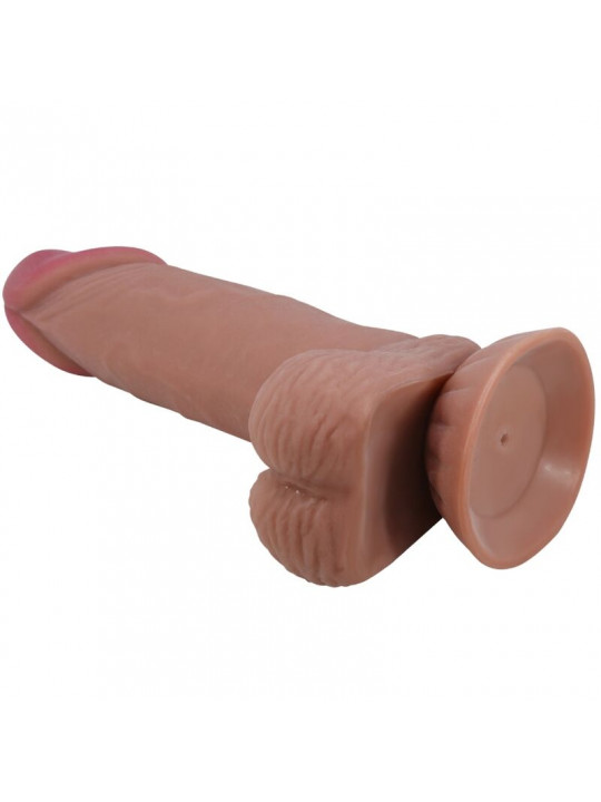 PRETTY LOVE - DILDO REALISTICO SERIE SLIDING SKIN CON VENTOSA SCORREVOLE IN PELLE MARRONE 19,4 CM